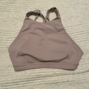 Pink high neck lululemon sports bra